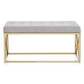 Allure Mink Velvet Gold Finish Bench