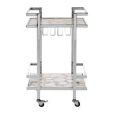 Vita White Agate Drinks Trolley