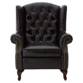 Victor Black Leather Wingback Armchair