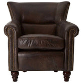 Victor Dark Grey Brown Leather Armchair