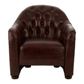 Victor Brown Leather Tub Chair