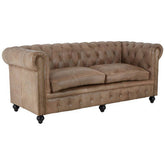 Buffalo 3 Seat Light Brown Leather Sofa