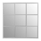 Descartes Square Design Silver Finish Frame Wall Mirror