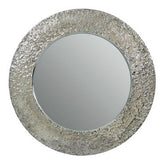 Akola Nickle Finish Round Wall Mirror