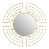 Jalal Gold Finish Round Wall Mirror