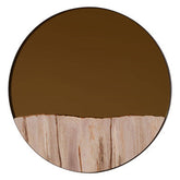Relic Petrified Wood Tile Large Round Mirror