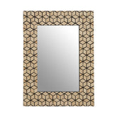 Palu Black Wall Mirror with Seashell Inlay
