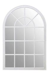 Lovida White Arched Wooden Frame Wall Mirror
