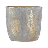 Orvena Small Grey and Gold Ceramic Planter