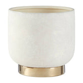 Callie White and Gold Large Ceramic Planter