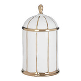 Coletta Medium White and Gold Ceramic Jar