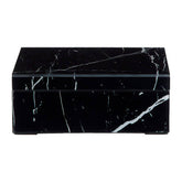 Renata Small Black Marble Design Glass Trinket Box