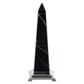 Renata Large Black Marble Design Obelisk Sculpture
