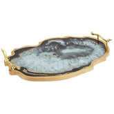 Celina Black And Gold Agate Tray