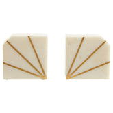 Sena White Marble and Gold Bookends