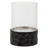 Akola Black and Gold Small Hurricane Candle Holder