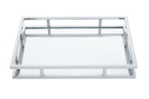 Cruzar Rectangular Silver Finish Tray