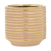 Haldis Blush Pink and Gold Small Ceramic Planter