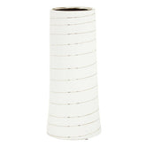 Haldis Small White and Silver Ceramic Vase