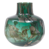 Herbie Green and Gold Small Glass Vase