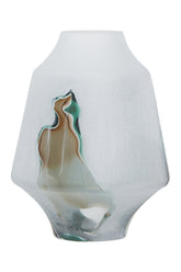 Hakan Glass Vase with Marbled Design