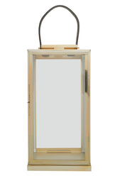 Herber Large Gold Steel With Hair On Leather Handle Lantern