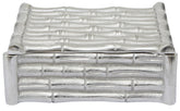 Hiba Small Silver Finish Bamboo Effect Trinket Box