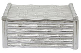 Hiba Large Silver Finish Bamboo Effect Trinket Box