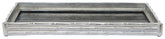 Hiba Silver Finish Bamboo Effect Mirrored Tray