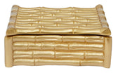 Hiba Small Gold Finish Bamboo Effect Trinket Box