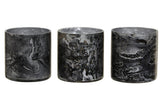 Garan Set Of 3 Grey Marble Effect Tealight Holders