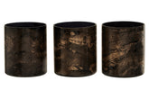 Gaia Set Of 3 Black And Gold Tealight Holders