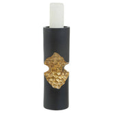 Daito Small Black and Gold Finish Candle Holder