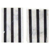 Soma Set of Two Striped White Marble Bookends