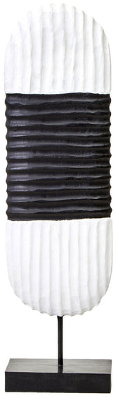 Fidel Black and White Mango Wood Oblong Sculpture