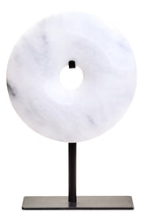 Zoro Extra Small Round Dia 15cm Grey Marble Disc Sculpture