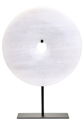 Zoro Medium Round Dia 25cm Grey Marble Disc Sculpture