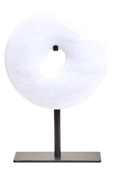 Zoro Extra Small Round Dia 15cm White Marble Disc Sculpture