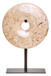 Zoro Small Natural Speckled Marble Round Dia 20cm Disc Sculpture