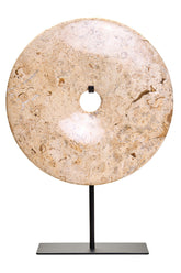 Zoro Large Natural Speckled Marble Round Dia 30cm Disc Sculpture