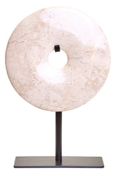Zoro Extra Small Cream Marble Round Dia 15cm Disc Sculpture