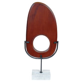 Westo Natural Wood Vertical Sculpture With Travertine Base