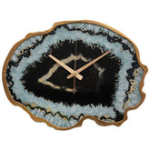 Celina Black And Gold Agate Effect Wall Clock
