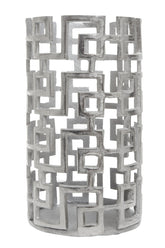 Delphi Large Candle Holder in Silver Finish
