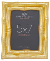 Hiba Gold Finish Bamboo Effect Photo Frame 5x7in