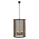 Hampstead Black Finish Large Pendant Light With Hints of Gold