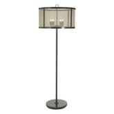 Hampstead Black Finish Floor Lamp With Gauze Shade