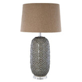 Udele Table Lamp With Brown Linen Shade