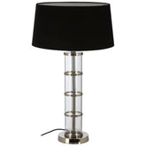 Camile Clear Table Lamp with Black Shade