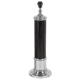 Canon Black Leather Table Lamp